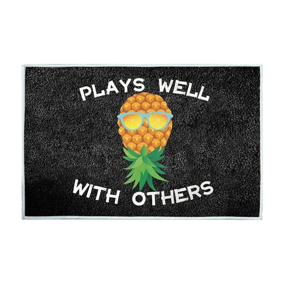 Entry Doormats for Entryway Outside Door Mats for Home Entry Floor Machine Washable Crystal Velvet Floor Mats Pineapple Print Door Mats Outdoor Matts for Door&nbsp;Welcome Matt for Front Door 16x24IN