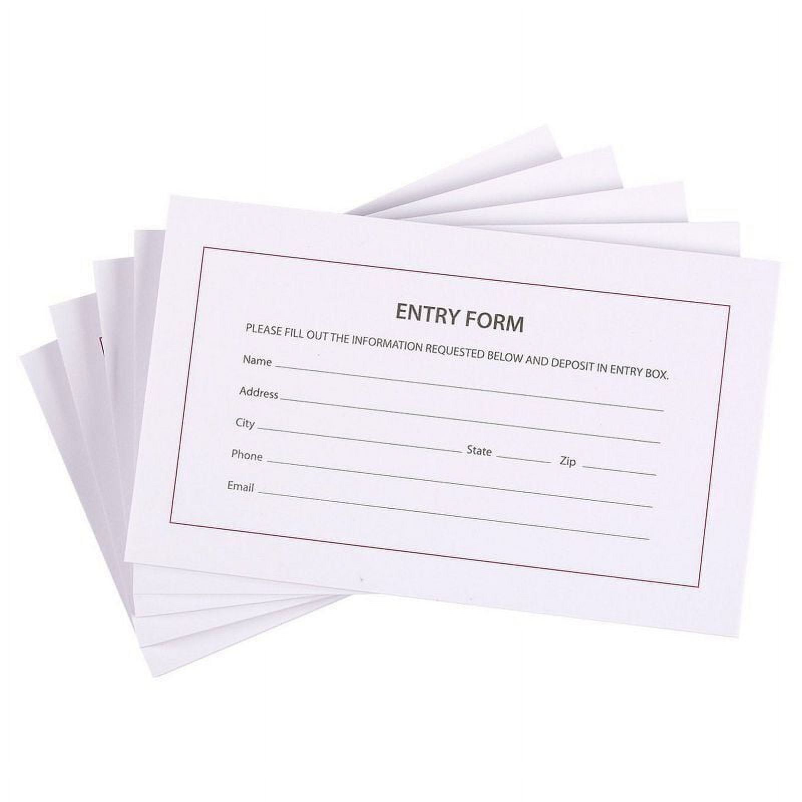 Entry Forms 5 Pads 100 Sheets Each Entry Cards for Contest Raffle