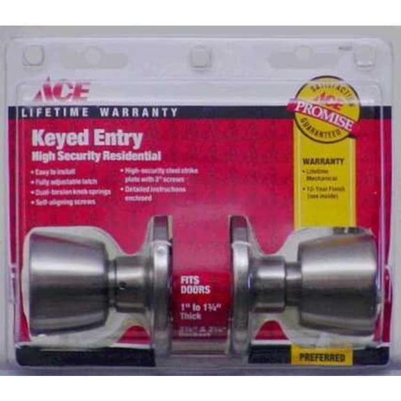 Entry Lock Ace Doorknobs 3921N 082901097495