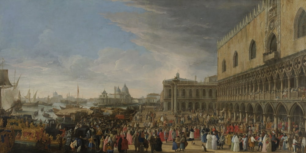Entry Of The French Ambassador In Venice In 1706 Canvas Art - (36 x 24)