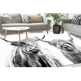 thumbnail image 1 of Entry Rugs, Animal Rug, Highland Cow Rugs, Black and White Rug, Dining Room Rugs, Scottish Rug, Anti-Slip Carpet Rugs, Printed Rug, 5.2'x7.5' - 160x230 cm, 1 of 8
