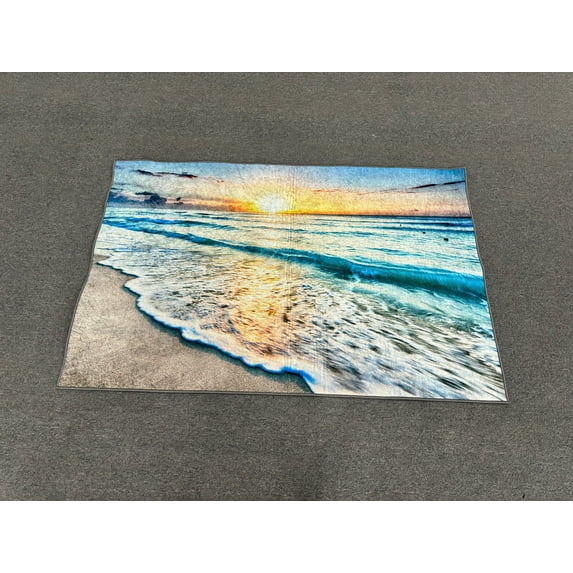 Entry Rugs, Sunset Rug, View Rugs, Sunset at the Ocean Rug, Office Decor Rug, Ocean Rugs, Floor Rugs, Entryway Rug, Coastal Decor Rug, 1.7'x2.3' - 50x70 cm