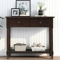 thumbnail image 1 of Entry Table with Drawers, SEGMART Wooden Console Table Sofa Table with Storage, Foyer Table Entryway Table with Shelf, Modern Console Table for Living Room Entryway Hallway Foyer Study, Espresso, 1 of 9