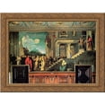 thumbnail image 1 of Entry of Mary into the temple 24x20 Gold Ornate Wood Framed Canvas Art by Titian, 1 of 2