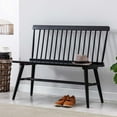 Entryway Bench, Black Dining Bench with Spindle Back Farmhouse Bench