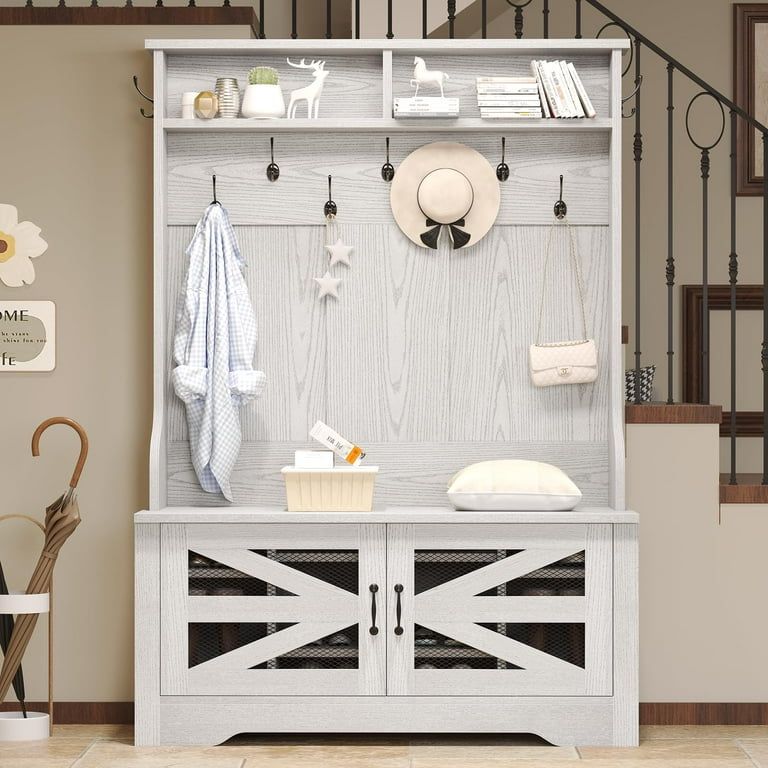 Entryway bench with shoe cubbies sale