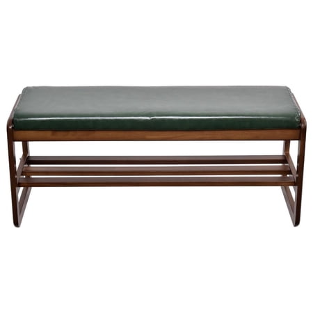 Entryway Bench | Modern Solid Wood Shoe Bench | Shoe Bench Rack, Shoe Organizer for Hallway, Living Room, Dining Room, Bedroom (Green), 31.5 L x 13.4 D x 16.5 H Inches