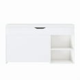 thumbnail image 1 of Entryway Bench with Shoe Storage,Adjustable 3-Tier Flip-Up Drawers & Hidden Cabinet,Space-Saving Shoe Organizer,Triple Storage and Modern Design,for  Hallway and Living Room,White    RR, 1 of 1
