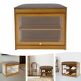 thumbnail image 1 of Entryway Brown Shoe Rack Bench with Cushion Shoe Rack Bench with Storage Space for Entrances, Hallways, Bedroom, 1 of 15
