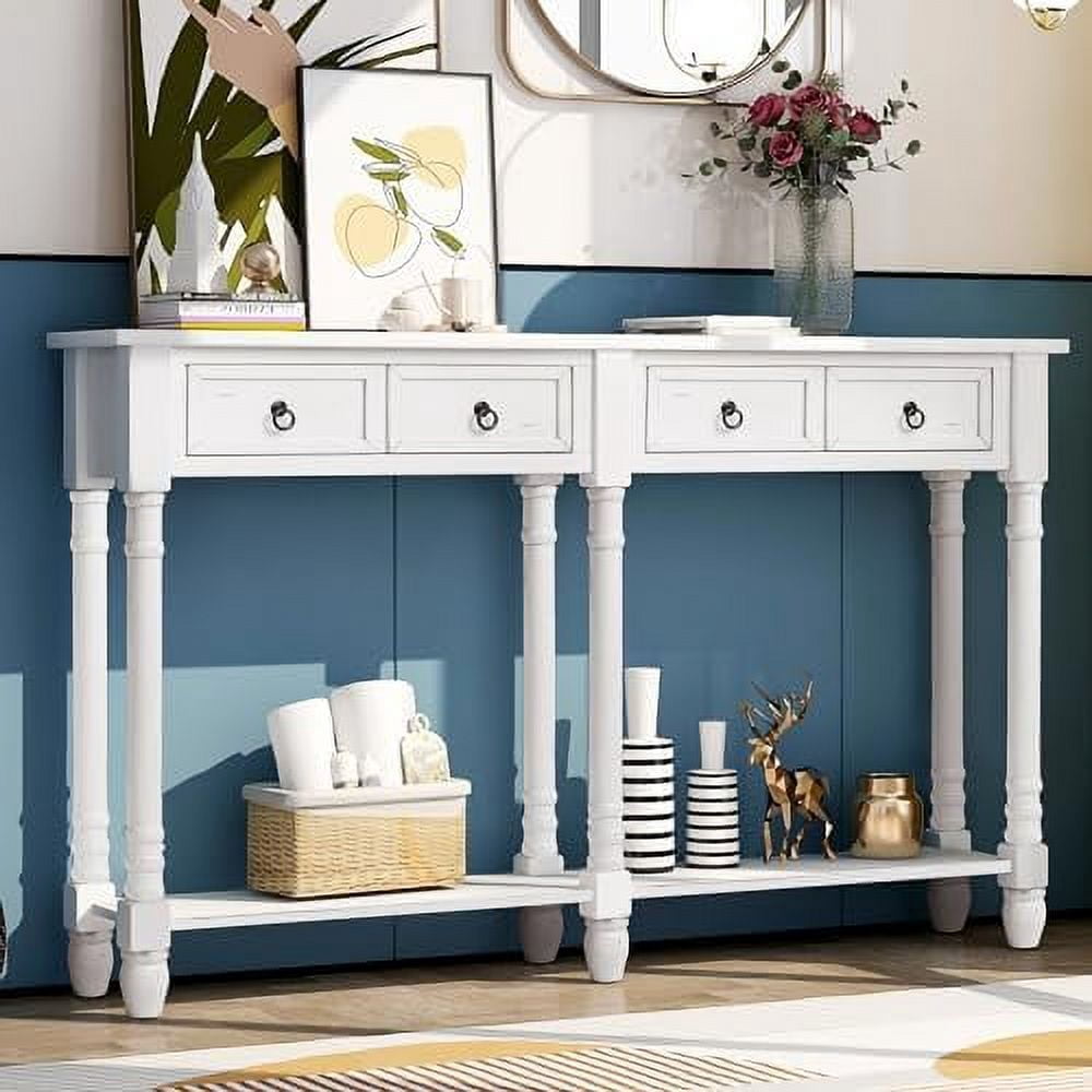Entryway Console Table 61-Inch Wood Entry Table Narrow Long Sofa Table ...