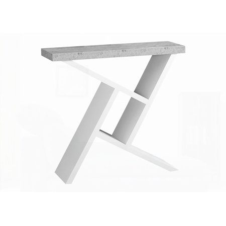 Entryway Console Table, Grey & White Laminate, Spacious Rectangular Top and Sleek White Finish