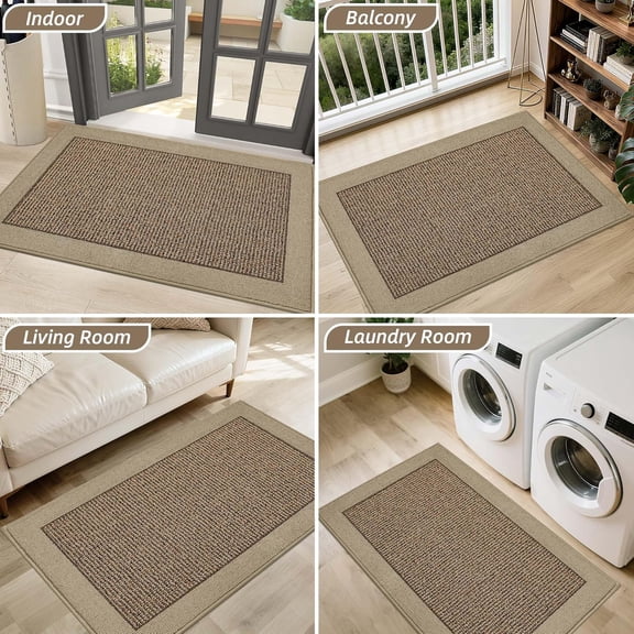 Entryway Door Mat 24 x 36 Washable Non-Slip Rug, Smart Savings Option, Traps Dirt & Moisture for Busy Households