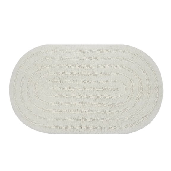 Entryway Elliptical Rug Bedroom Area Rug Braided Printed Mat Indoor Non Slip Rustic Throw Carpet Machine Washable Rug For Entryway, Kitchen, Everywhere White