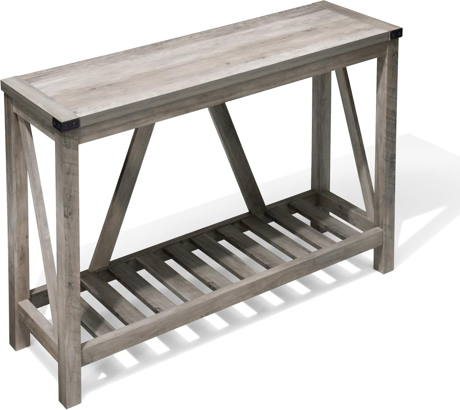 Entryway End Table Farmhouse Console Table with Shelves Wooden Sofa ...