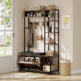 thumbnail image 1 of Entryway Hall Tree with Bench and Storage, Hall Tree with Coat Rack, Coat Tree, Shoe Rack Organizer for Hallway, Entryway, Bedroom, Brown, 1 of 8