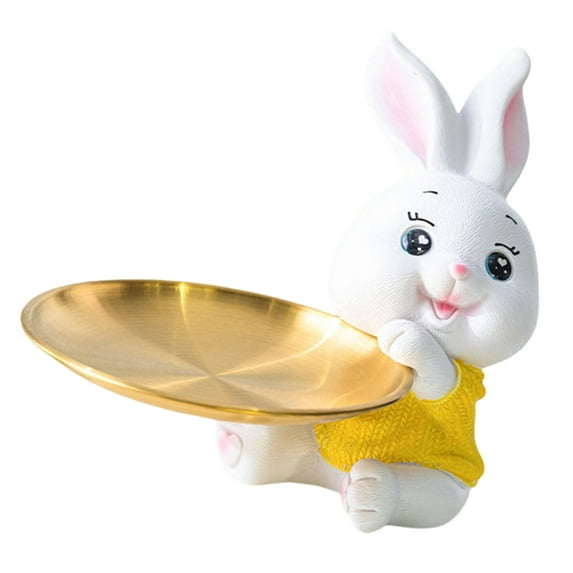 Entryway Key Storage Tray Rabbit/Kitten Shape Resin And Iron Plate Key ...