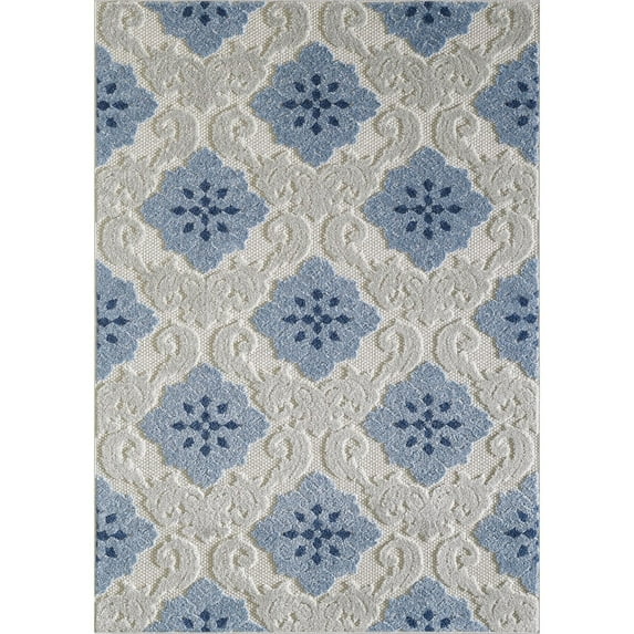 L'Baiet Florence Blue Patterned 8' x 10' Rug