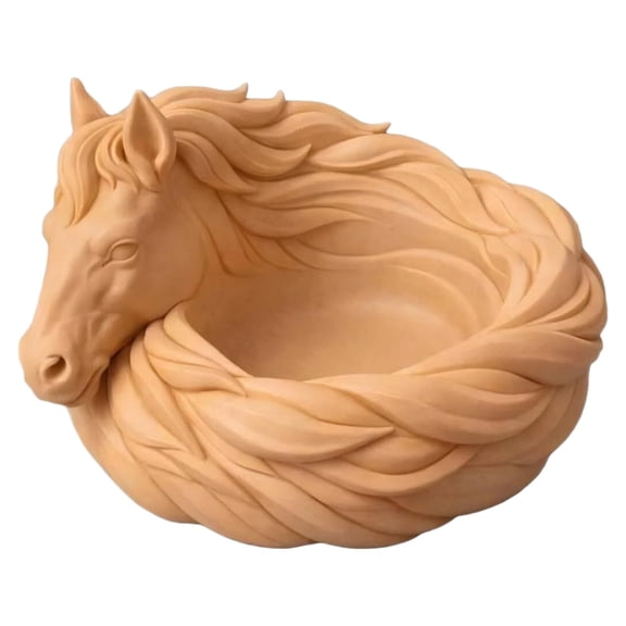 Entryway Organizer Bowl, 6-Inch Horse Catchall, Detailed Mane Silhouette Countertop Vanity Dish, Orange Horse 1 Pack, LLLDMXY