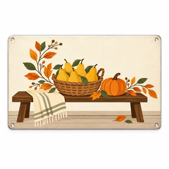 Pear Application Entryway Pear Basket Metal Sign for Dining Room Modern Fall Decor ...