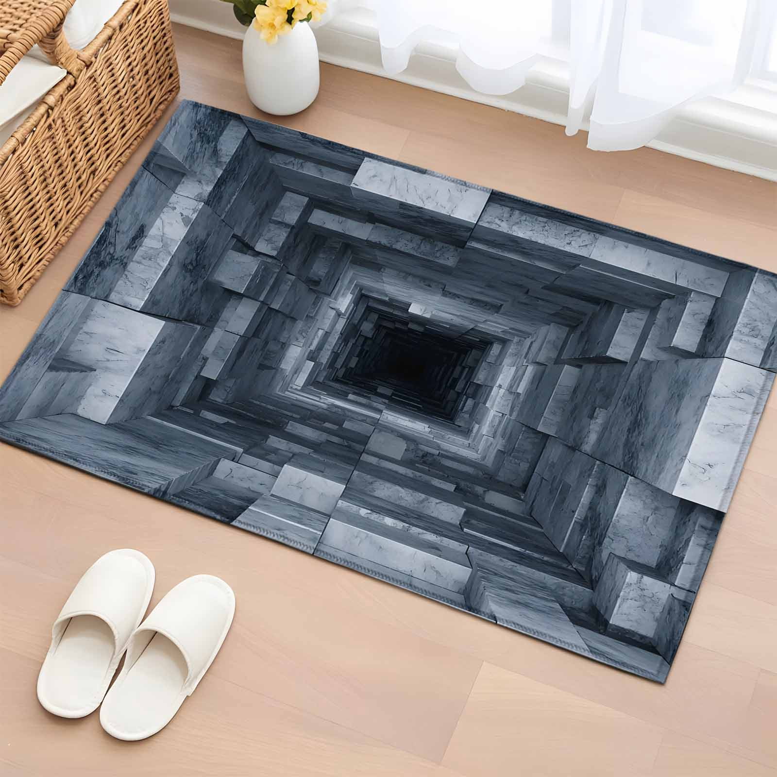 Entryway Rug 2'x3', 3D Optical Illusion Small Rug for Kitchen Bathroom ...