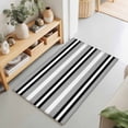 thumbnail image 1 of Entryway Rug 2'x3', Black Gray Striped Kitchen Runner Rugs Non-Slip Carpet Mats, Contemporary Minimalist Lines Art Bedside Rugs Runners Washable Floor Carpet for Bathroom Laundry Room, 1 of 8