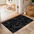 thumbnail image 1 of Entryway Rug 2'x3', Black Shark Kitchen Runner Rugs Non-Slip Carpet Mats, Black White Line Abstract Art Bedside Rugs Runners Washable Floor Carpet for Bathroom Laundry Room, 1 of 8