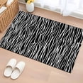 thumbnail image 1 of Entryway Rug 2'x3', Black Striped Small Rug for Kitchen Bathroom Door Mat Indoor Entrance, Retro Wave Lines Texture Simple Non-Slip Area Rugs Floor Mats Carpet Front Door Rugs, 1 of 8