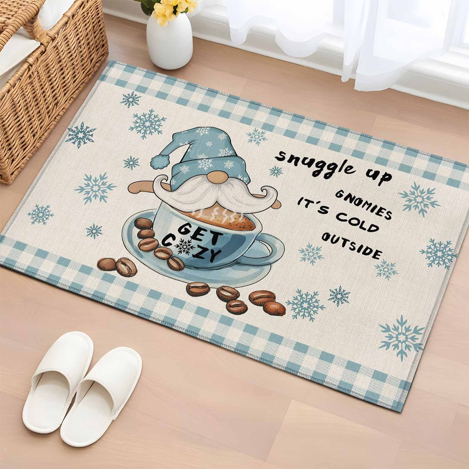 Entryway Rug 2'x3', Blue Gnomes Small Rug for Kitchen Bathroom Door Mat ...