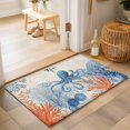 thumbnail image 1 of Entryway Rug 2'x3', Blue Ocean Octopus Kitchen Runner Rugs Non-Slip Carpet Mats, Coastal Nautical Coral Starfish Leaves Bedside Rugs Runners Washable Floor Carpet for Bathroom Laundry Room, 1 of 8