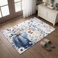 thumbnail image 1 of Entryway Rug 2'x3', Blue White Pumpkin Fall Kitchen Runner Rugs Non-Slip Carpet Mats, Thanksgiving Eucalyptus Gray Wooden Bedside Rugs Runners Washable Floor Carpet for Bathroom Laundry Room, 1 of 8