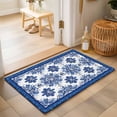 thumbnail image 1 of Entryway Rug 2'x3', Boho Blue Southwest Kitchen Runner Rugs Non-Slip Carpet Mats, Ethnic Western Geometric Abstract Bedside Rugs Runners Washable Floor Carpet for Bathroom Laundry Room, 1 of 8