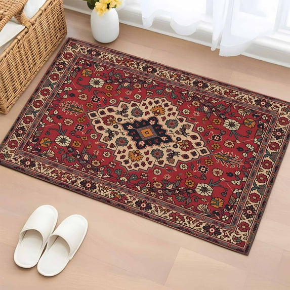 Entryway Rug 2'x3', Boho Southwest Small Rug for Kitchen Bathroom Door Mat Indoor Entrance, Vintage Farmhouse Ethnic Aztec Tribe Art Non-Slip Area Rugs Floor Mats Carpet Front Door Rugs