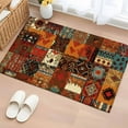 thumbnail image 1 of Entryway Rug 2'x3', Boho Vintage Small Rug for Kitchen Bathroom Door Mat Indoor Entrance, Brown Ethnic Middle Century Geometric Non-Slip Area Rugs Floor Mats Carpet Front Door Rugs, 1 of 8