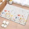 thumbnail image 1 of Entryway Rug 2'x3', Botanical Wildflowers Small Rug for Kitchen Bathroom Door Mat Indoor Entrance, Spring Farmhouse Floral Grey Plaid Non-Slip Area Rugs Floor Mats Carpet Front Door Rugs, 1 of 8