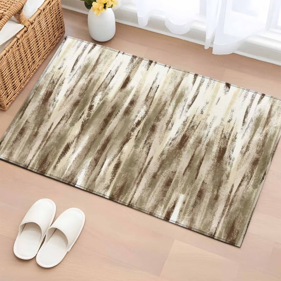 Entryway Rug 2'x3', Brown Beige Vintage Small Rug for Kitchen Bathroom Door Mat Indoor Entrance, Retro Abstract Art Non-Slip Area Rugs Floor Mats Carpet Front Door Rugs