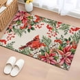 thumbnail image 1 of Entryway Rug 2'x3', Cardinal Bird Small Rug for Kitchen Bathroom Door Mat Indoor Entrance, Pine Cones Poinsettia Berry Floral Beige Non-Slip Area Rugs Floor Mats Carpet Front Door Rugs, 1 of 8