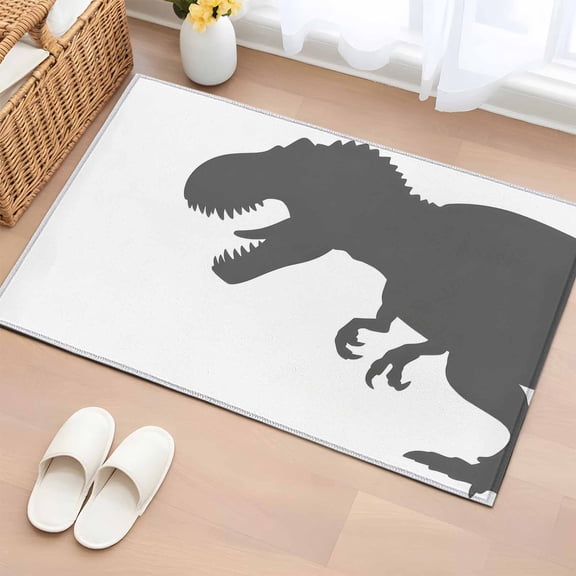 Entryway Rug 2'x3', Cartoon Animals Small Rug for Kitchen Bathroom Door Mat Indoor Entrance, Funny Minimalism Grey Silhouettes Non-Slip Area Rugs Floor Mats Carpet Front Door Rugs