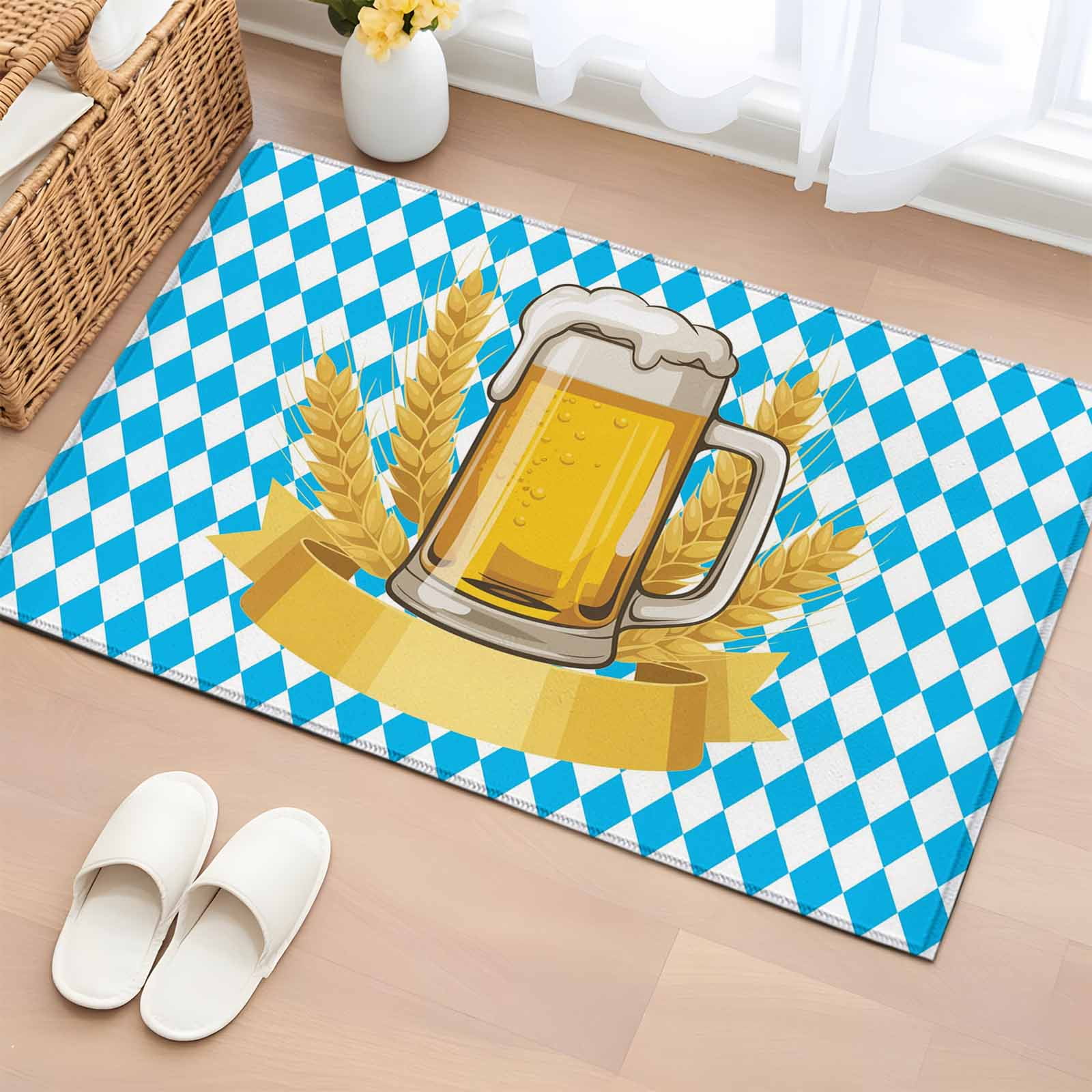 Entryway Rug 2'x3', Cartoon Beer Small Rug for Kitchen Bathroom Door ...