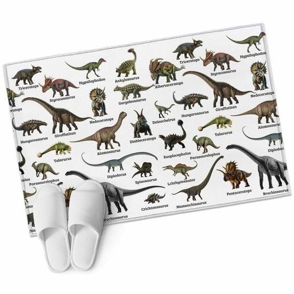 Entryway Rug 2'x3' Cartoon Dinosaurs Small Area Rug Non-Slip Front Door Mat Washable Floor Carpet for Indoor Entrance Kitchen Bathroom