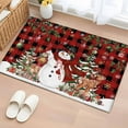thumbnail image 1 of Entryway Rug 2'x3', Christmas Snowman Small Rug for Kitchen Bathroom Door Mat Indoor Entrance, Xmas Snowflake Elk Tree Balls Red Plaid Non-Slip Area Rugs Floor Mats Carpet Front Door Rugs, 1 of 8