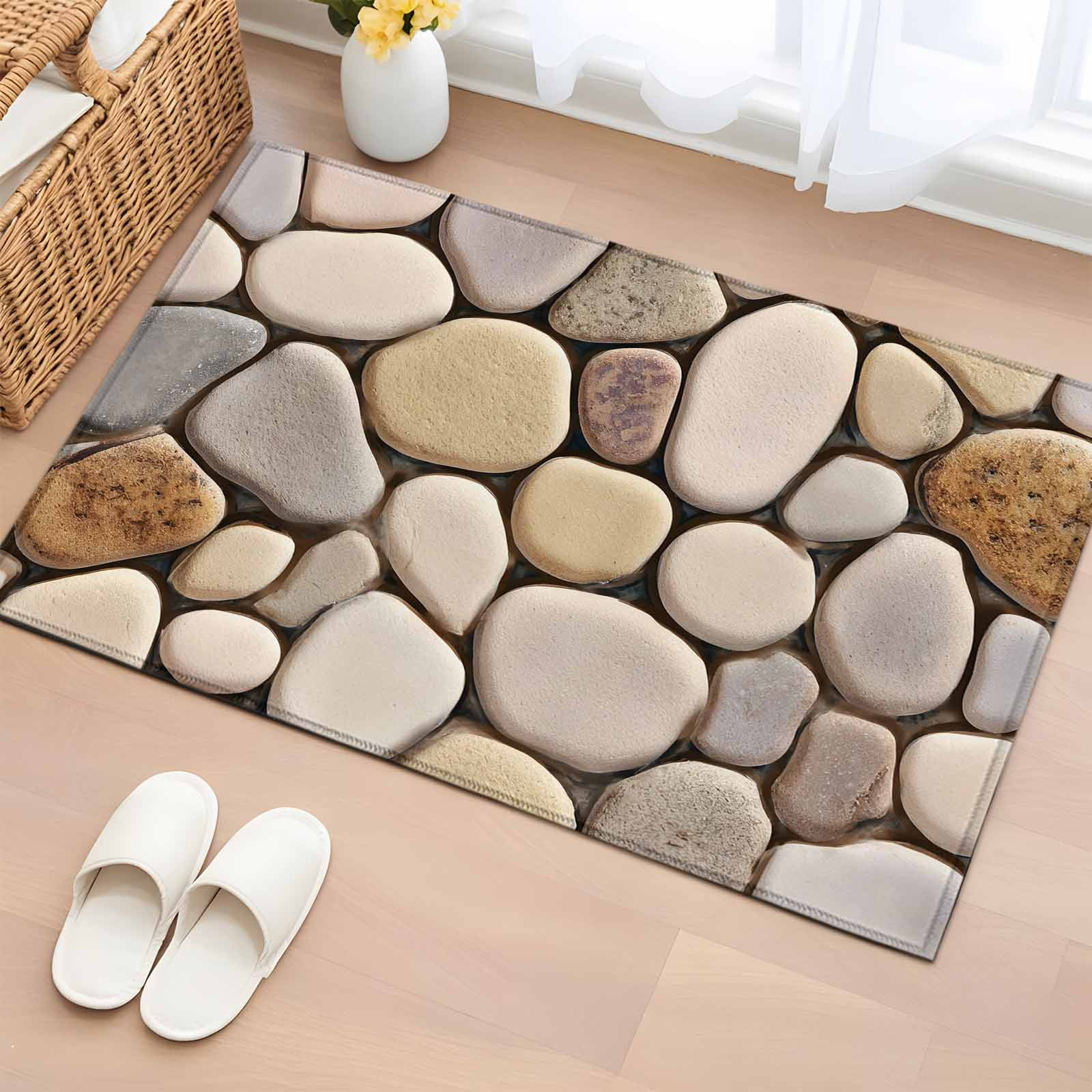 Entryway Rug 2'x3', Cobblestones Small Rug for Kitchen Bathroom Door ...