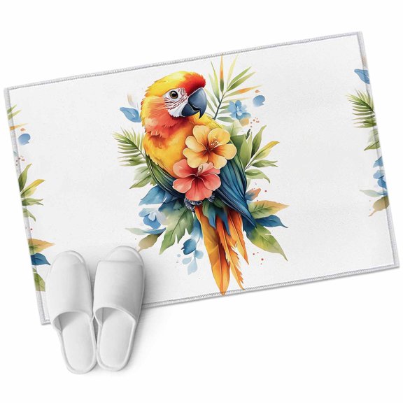 Entryway Rug 2'x3' Colorful Floral Spring Small Area Rug Non-Slip Front Door Mat Washable Floor Carpet for Indoor Entrance Kitchen Bathroom