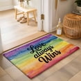 thumbnail image 1 of Entryway Rug 2'x3', Colorful Striped Kitchen Runner Rugs Non-Slip Carpet Mats, Modern Abstract Rainbows Stripes Bedside Rugs Runners Washable Floor Carpet for Bathroom Laundry Room, 1 of 8