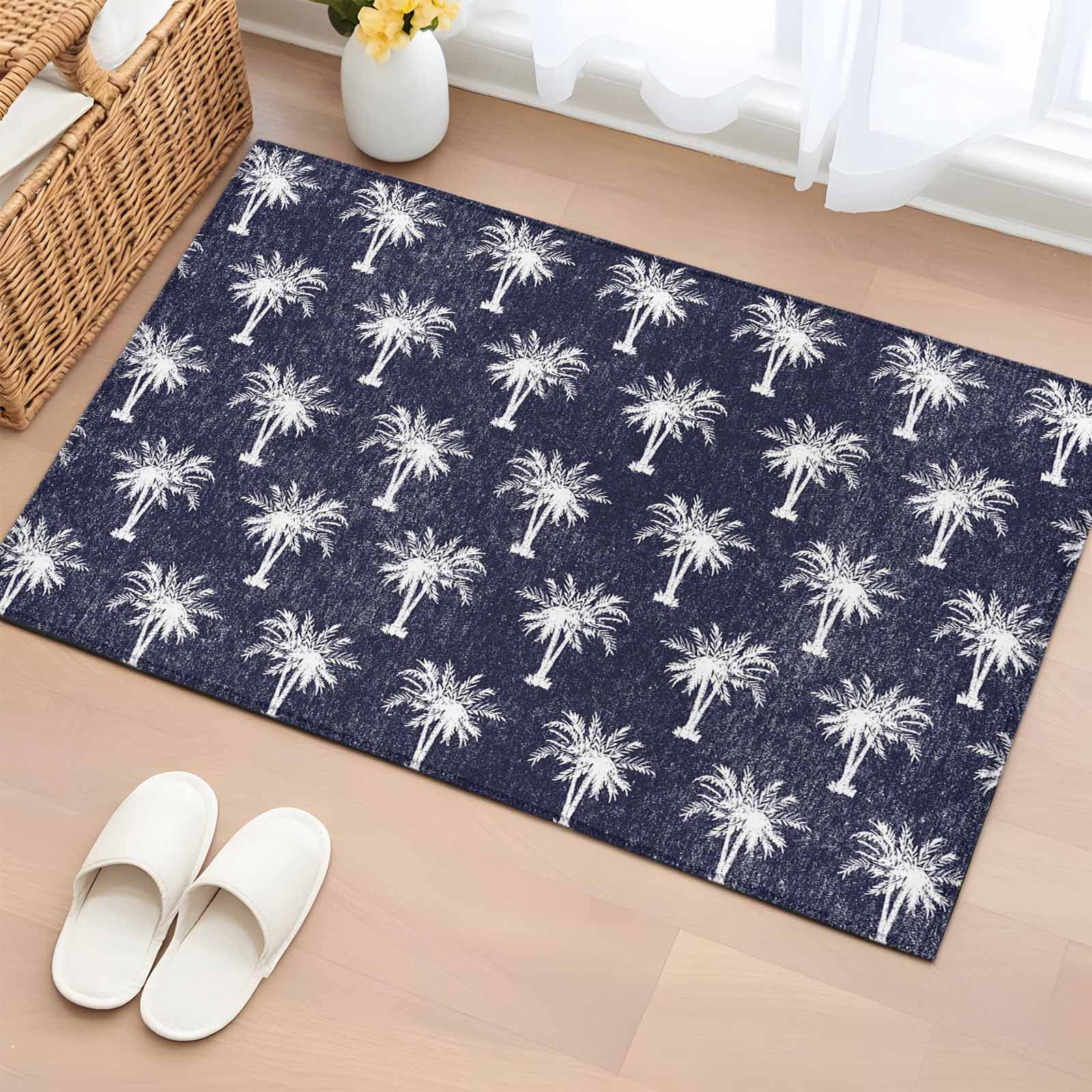 Blue Entry Rugs Entryway Rug 2'x3', Date Tree Small Rug for Kitchen Bathroom Door Mat ...