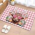 thumbnail image 1 of Entryway Rug 2'x3', Easter Small Rug for Kitchen Bathroom Door Mat Indoor Entrance, Cartoon Cute Rabbit Cow Carrots Pink Buffalo Plaid Non-Slip Area Rugs Floor Mats Carpet Front Door Rugs, 1 of 8
