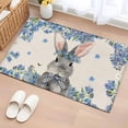 thumbnail image 1 of Entryway Rug 2'x3', Easter Small Rug for Kitchen Bathroom Door Mat Indoor Entrance, Spring Rabbit Blue Botanical Flowers Farmhouse Non-Slip Area Rugs Floor Mats Carpet Front Door Rugs, 1 of 8