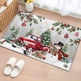 thumbnail image 1 of Entryway Rug 2'x3', Grey Christmas Small Rug for Kitchen Bathroom Door Mat Indoor Entrance, Xmas Snowman Truck Snowflake Tree Balls Non-Slip Area Rugs Floor Mats Carpet Front Door Rugs, 1 of 8