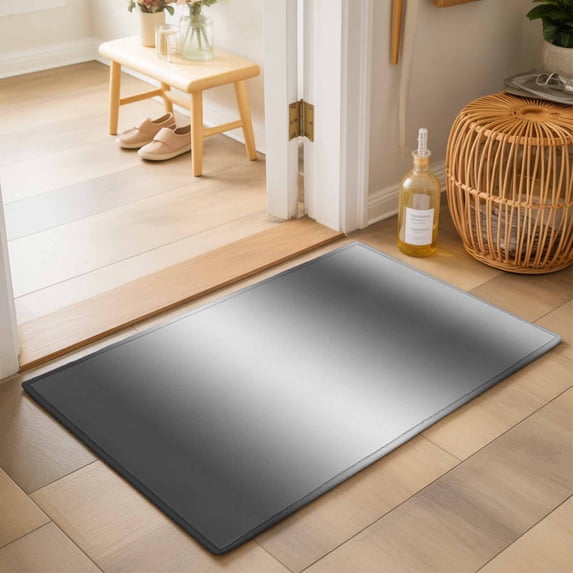 Entryway Rug 2'x3', Grey White Ombre Kitchen Runner Rugs Non-Slip Carpet Mats, Contemporary Art Abstract Aesthetics Bedside Rugs Runners Washable Floor Carpet for Bathroom Laundry Room