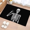 thumbnail image 1 of Entryway Rug 2'x3', Halloween Funny Skull Small Rug for Kitchen Bathroom Door Mat Indoor Entrance, Scary Skeleton Abstract Black Non-Slip Area Rugs Floor Mats Carpet Front Door Rugs, 1 of 8