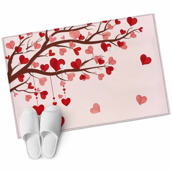 Entryway Rug 2'x3' Love Tree Branches Small Area Rug Non-Slip Front Door Mat Washable Floor Carpet for Indoor Entrance Kitchen Bathroom